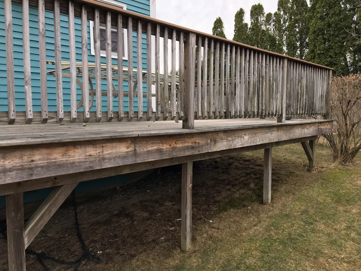 Before Deck Power Washing in Holden, MA — Pro Pressure Washing