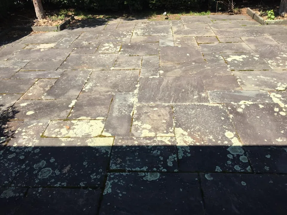 Before Bluestone Patio Power Washing in Worcester, MA — Pro Pressure Washing