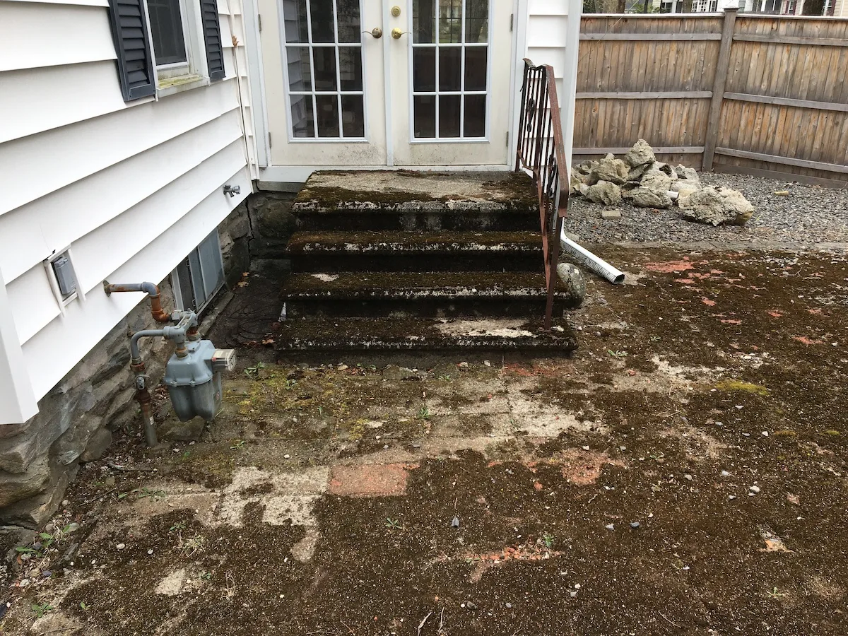 Before Concrete Stairs Power Washing in Worcester, MA — Pro Pressure Washing