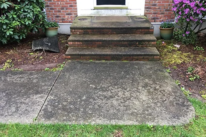 Before Concrete Stairs Cleaning in Worcester County, MA — Pro Pressure Washing