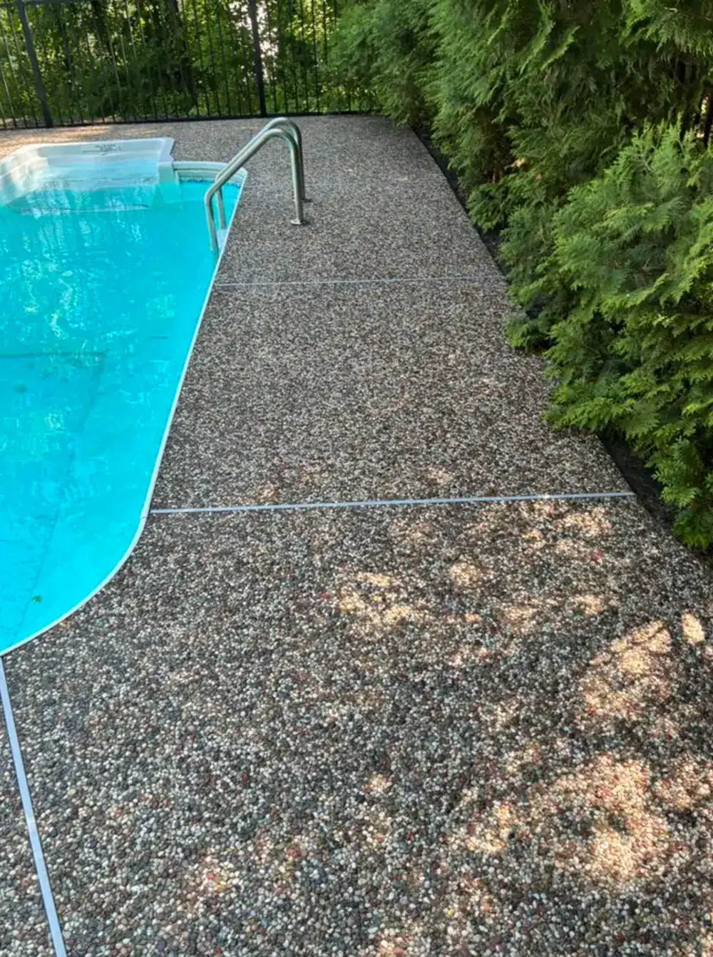 After Exposed Aggregate Pool Deck Cleaning in Worcester County, MA — Pro Pressure Washing