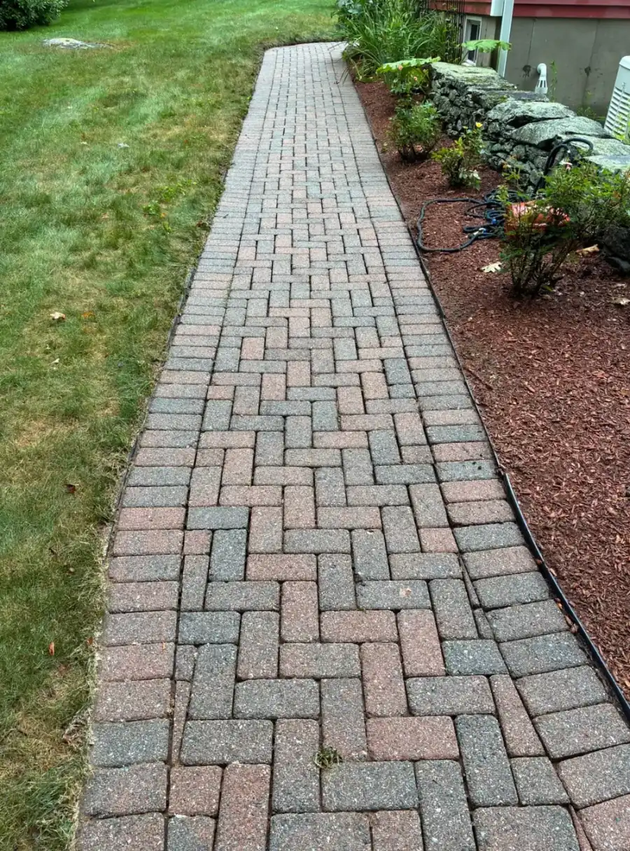 After Moss Removal from a Brick Paver Path in Worcester County, MA — Pro Pressure Washing