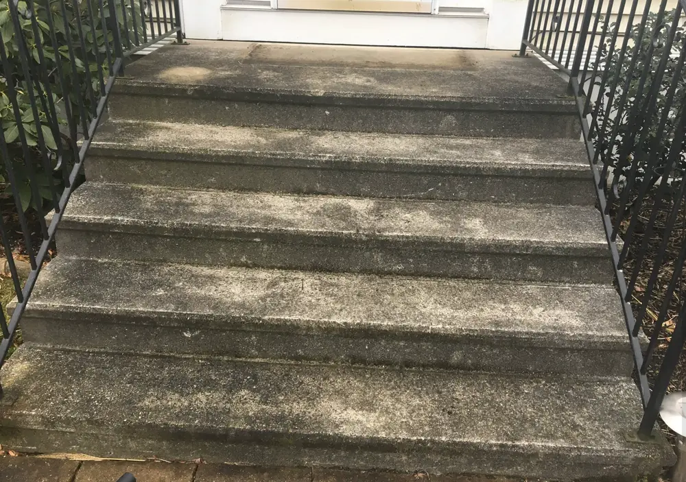 Before Concrete Steps Cleaning in Worcester County, MA — Pro Pressure Washing