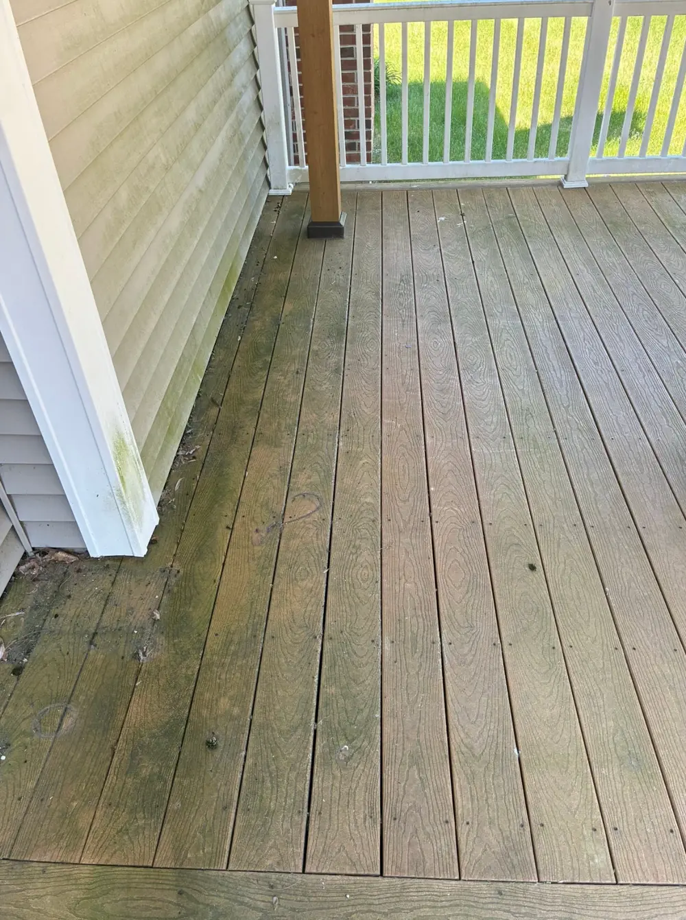Before Composite Deck Cleaning in Worcester County, MA — Pro Pressure Washing