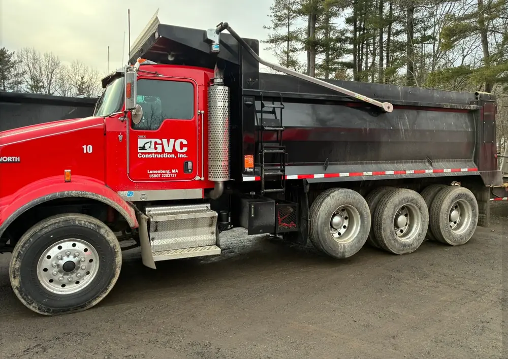 Before Fleet Washing — Tri-Axle Dump Truck in Worcester County, MA — Pro Pressure Washing