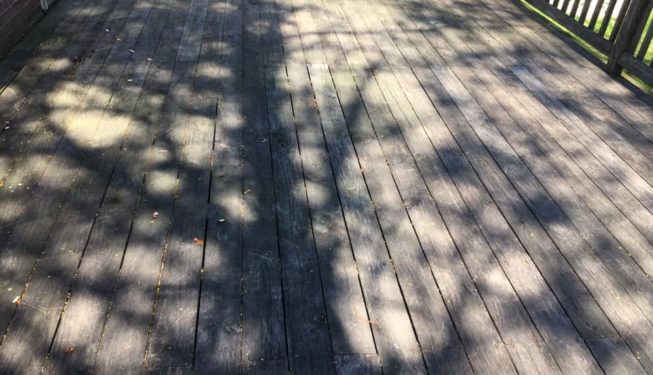 before pressure washing a deck in Worcester