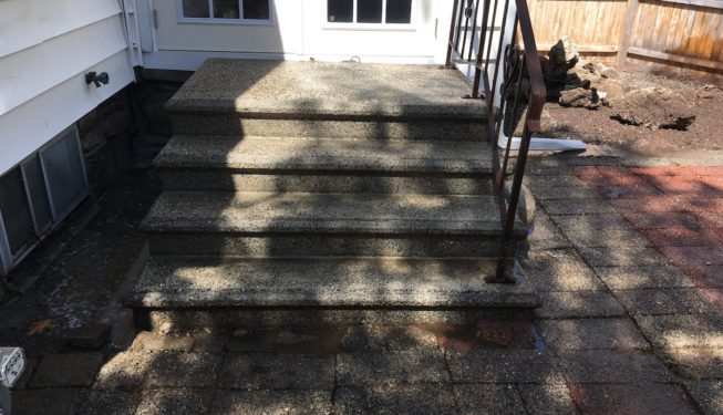 after pressure washing photo - stairs in Worcester MA