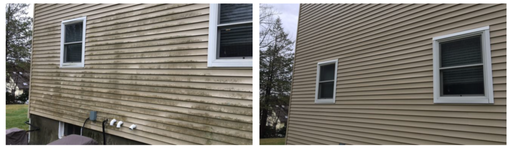 before and after house washing with pressure washing service